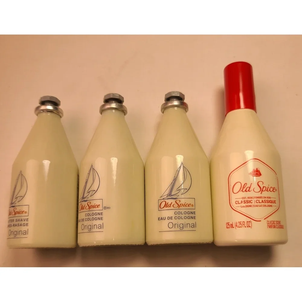 Vintage Old Spice Original After Shave and Cologne 4 Bottle Set 1997 Classic